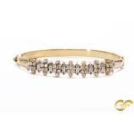 Two-Tone Diamond Bangle With Vintage-Inspired Design