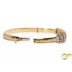 Two-Tone Diamond Bangle With Vintage-Inspired Design