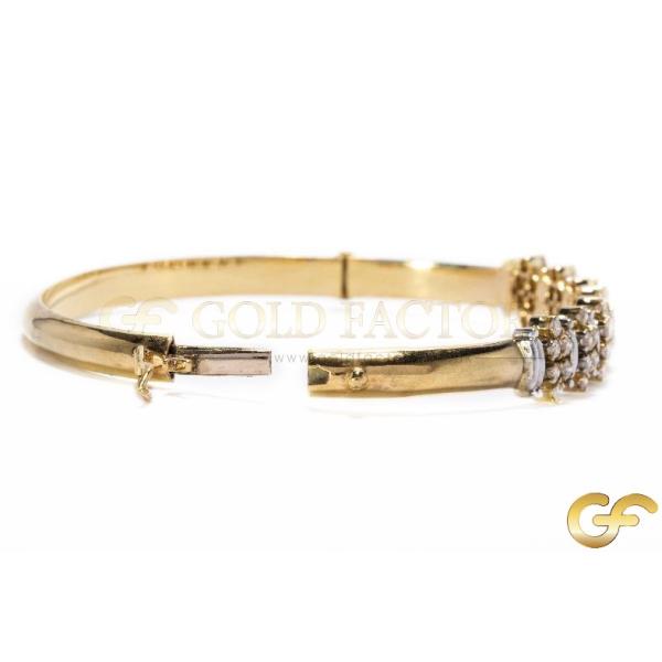 Two-Tone Diamond Bangle With Vintage-Inspired Design