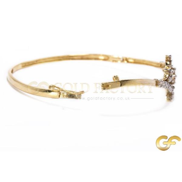 Floral Diamond Bangle With Petite Flower Motifs