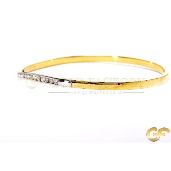Two-Tone Diamond Wave Bangle