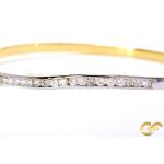 Two-Tone Diamond Wave Bangle