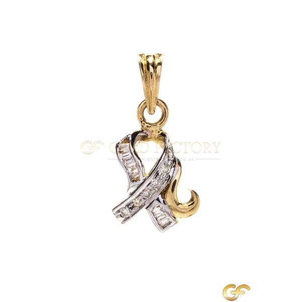 Ribbon Diamond Pendant Set
