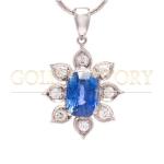 Sapphire And Diamond Floral Pendant
