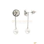 Diamond And Pearl Drop Earrings