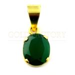 Green Gemstone Gold Pendant