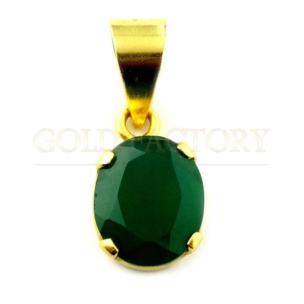 Green Gemstone Gold Pendant