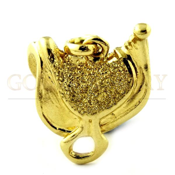 Textured Gold Horn Pendant