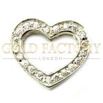 White Gold Heart Charm With Diamonds 