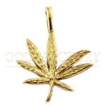 Gold Cannabis Leaf Pendant