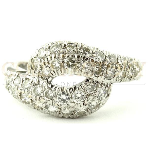 Diamond-Encrusted White Gold Ring