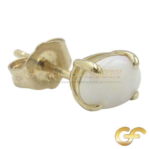 Gold Opal Stud Earrings