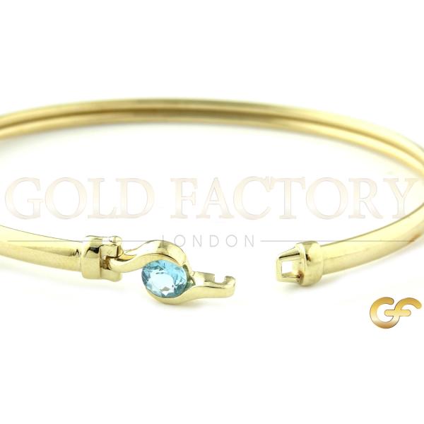 Minimalist Gold Bracelet With Blue Gemstone