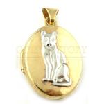 Oval Gold Locket With Dog Motif