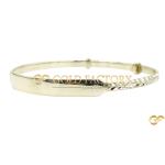 White Gold Bangle With Engraved Design