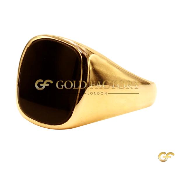 Gold Onyx Minimalist Ring