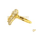 Diamond Heart Motif Gold Ring