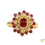 Ruby Floral Gold Ring
