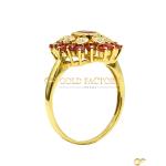 Ruby Floral Gold Ring