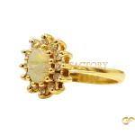 Opal Sunburst Gold Ring