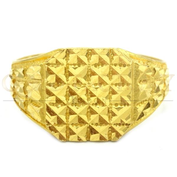 Textured Gold Signet Ring