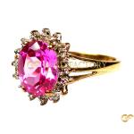  Pink And White Cz Ring