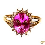  Pink And White Cz Ring