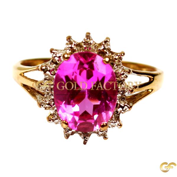  Pink And White Cz Ring