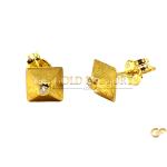  Gold Pyramid Earrings