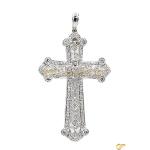 18ct Ornate Diamond Filigree Cross Pendant