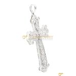 18ct Ornate Diamond Filigree Cross Pendant