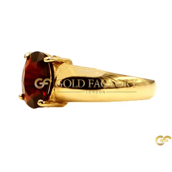 Oval-Cut Garnet Ring