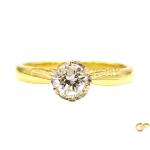 14ct Classic Solitaire Diamond Ring