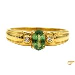  Oval-Cut Green Gemstone Ring