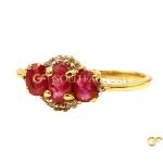 Trio Of Oval-Cut Rubies Ring