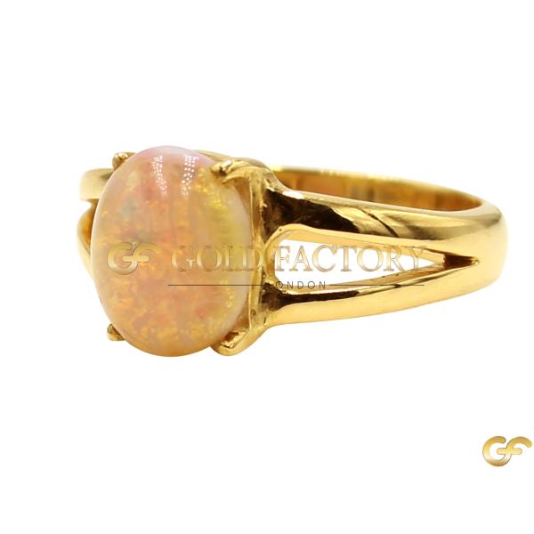 Oval Cabochon Opal Ring