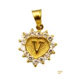  "V" Heart-Shaped Central Motif Pendant