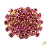 Ruby Cluster Cocktail Ring