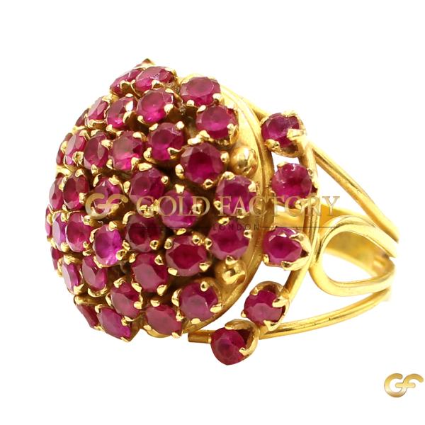  Ruby Cluster Cocktail Ring