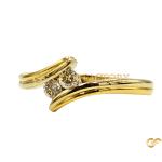  Curved Cz Gold Ring