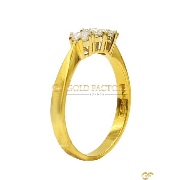 Trio Cz Gold Ring