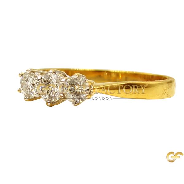 Trio Cz Gold Ring