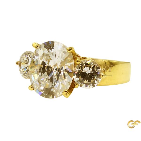 Solitary Cz Oval Ring