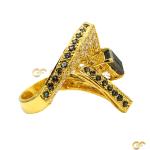 Emerald-Cut Black Cz Ring