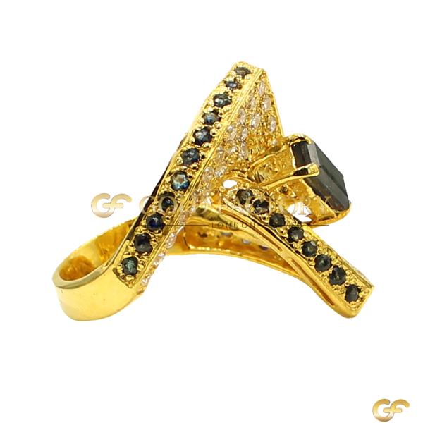 Emerald-Cut Black Cz Ring