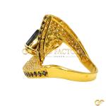 Emerald-Cut Black Cz Ring