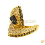 Emerald-Cut Black Cz Ring