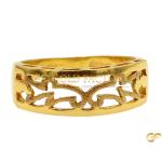 Filigree CZ Gold Band