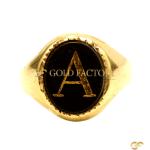 Onyx Initial Ring