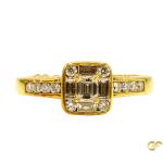 Square Cluster Cz Ring